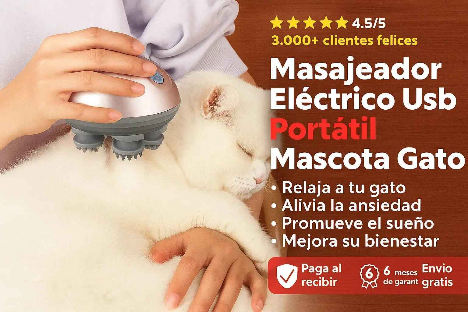 Masajeador Eléctrico Inteligente para Gatos y Perros