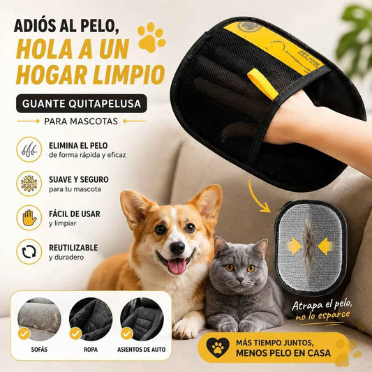 Guante Quitar Pelo Mascotas - Eliminador Viral de Pelos Eficaz en TikTok