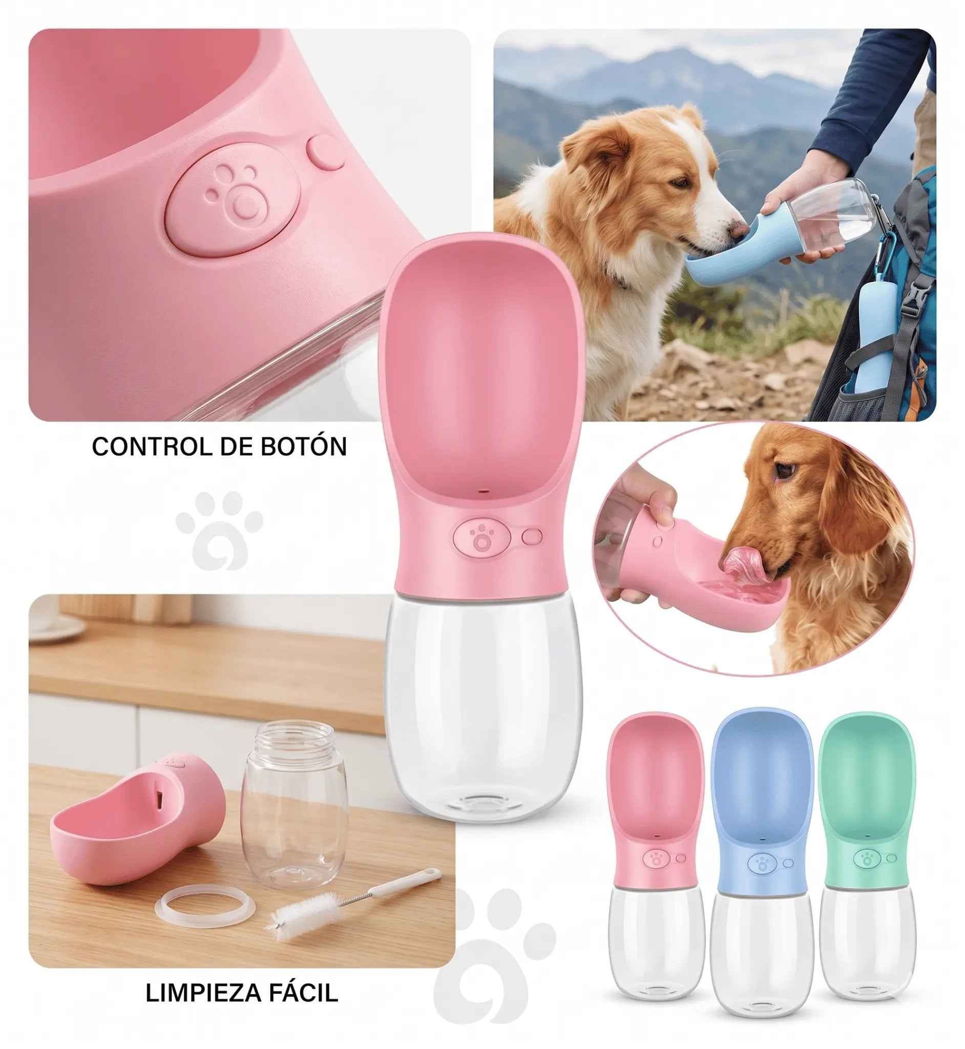 Botella Bebedero Portátil para Perros y Gatos 500ml