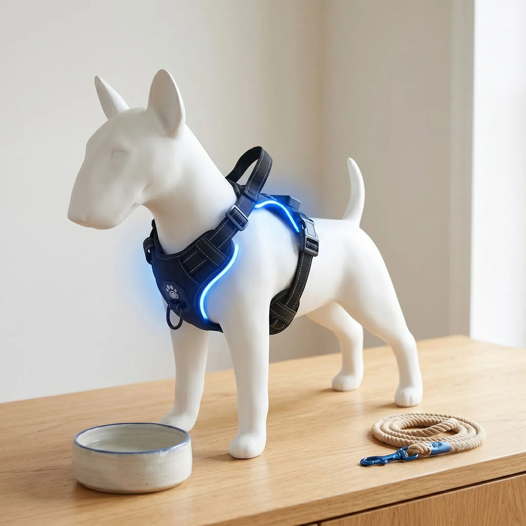 Arnés luminoso LED perros modos luz ajustables – visibilidad 50 metros noche, despacho Chile