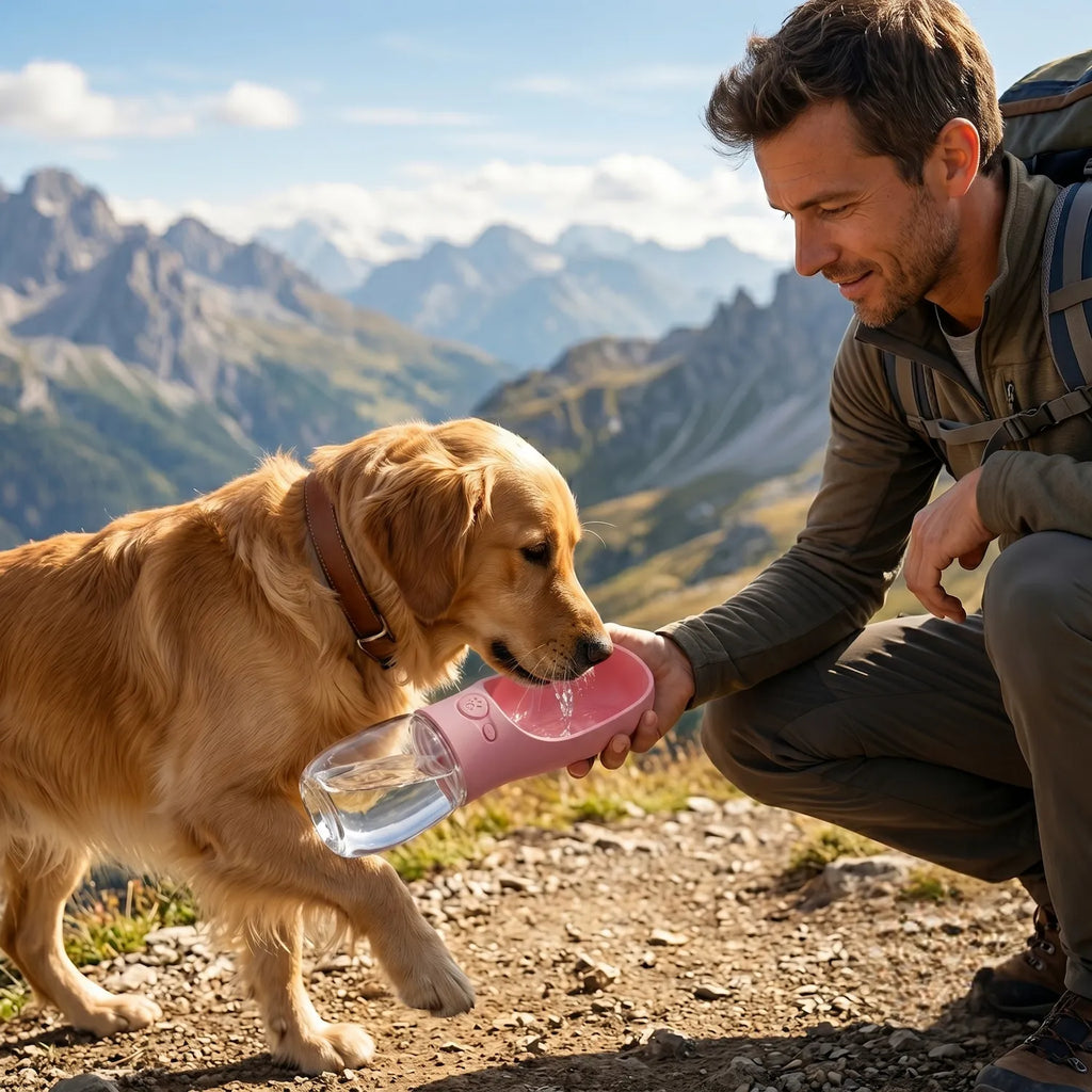 Botella dispensador agua mascotas 500ml – verano hidratación rápida perros gatos, tienda Chile
