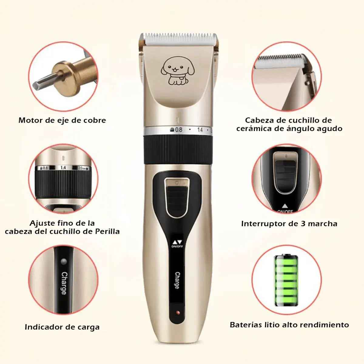 Kit de Cortapelos Profesional para Perros y Gatos