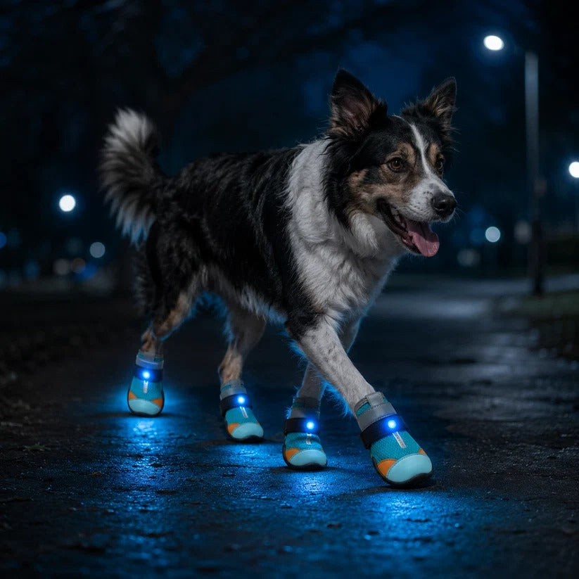 Zapatos LED Antideslizantes para Perros — Set de 4 Botines
